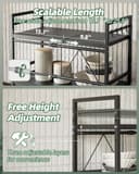 NETEL Erweiterbares Mikrowellen Regal 2-stufiges Mikrowellenständer Mikrowellenhalter Organizer küchenregal stehend für arbeitsplatte Bäckerregale mit 8 Haken - 4