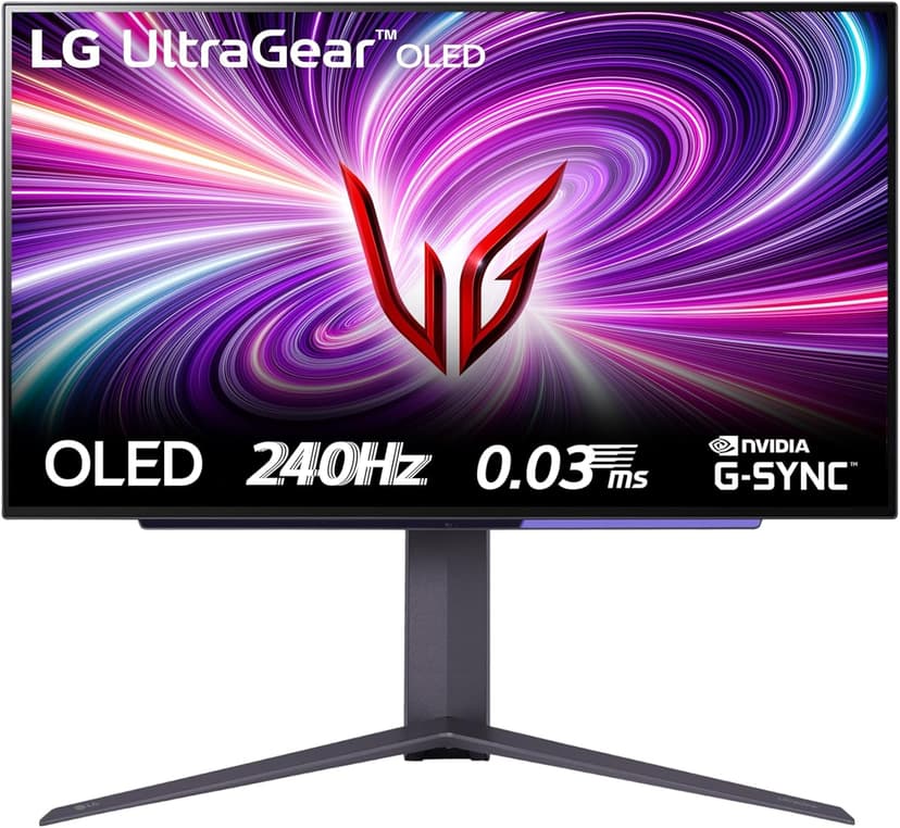 LG UltraGear OLED 27GS93QE Monitor Gaming 27", QHD (2560x1440), OLED, 240Hz, 0,03ms (GtG), G-Sync, FreeSync Premium Pro, HDR 400 True Black, HDMI 2.1, DisplayPort, Nero - 1