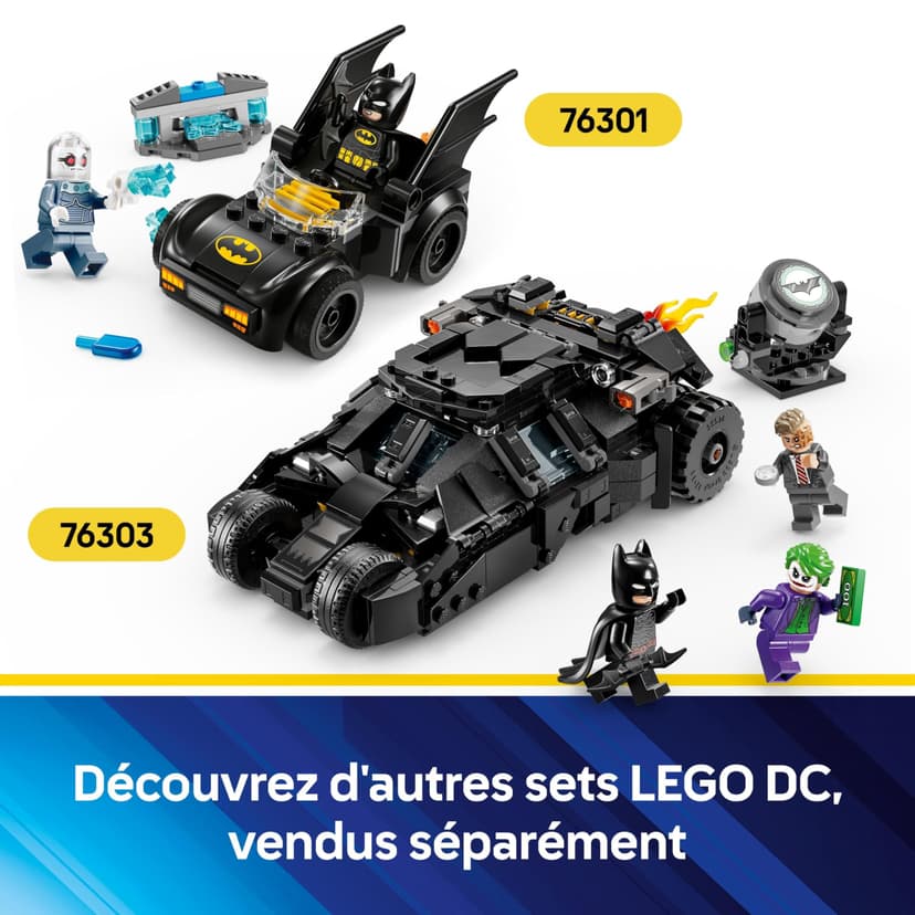 LEGO DC Batman : La Batmobile Tumbler de Batman Contre Double-Face et Le Joker - La Voiture du Chevalier Noir - 3 minifigurines avec Accessoires - Cadeau de Super héros pour garçon dès 8 Ans 76303 - 8