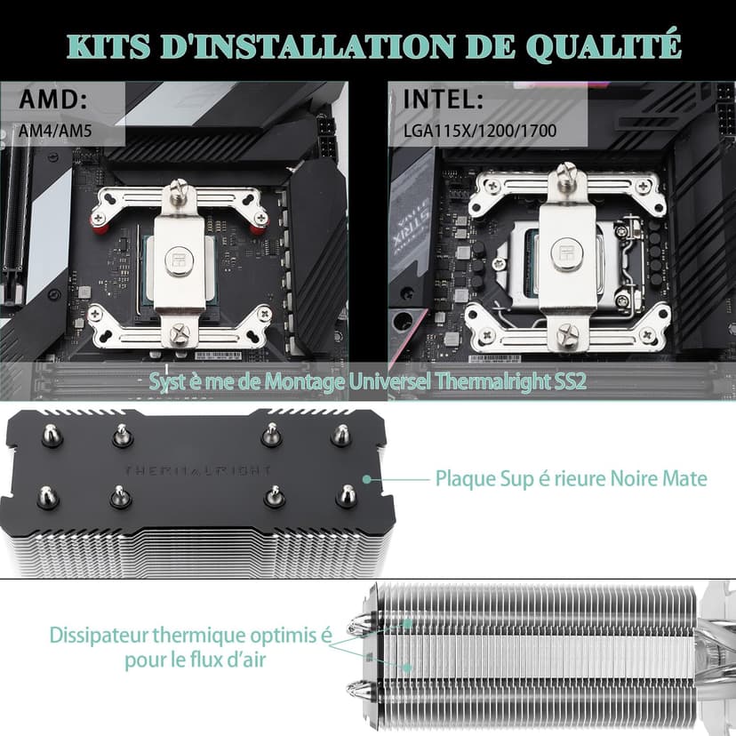 Thermalright Assassin X 120R SE PLUS CPU Air Cooler, AX120R SE Plus, 4 Heatpipes, Double PWM Quiet Fan CPU Cooler with S-FDB Bearings, for AMD AM4 AM5/Intel LGA 1700/1150/1151/1200, PC Cooler - 2
