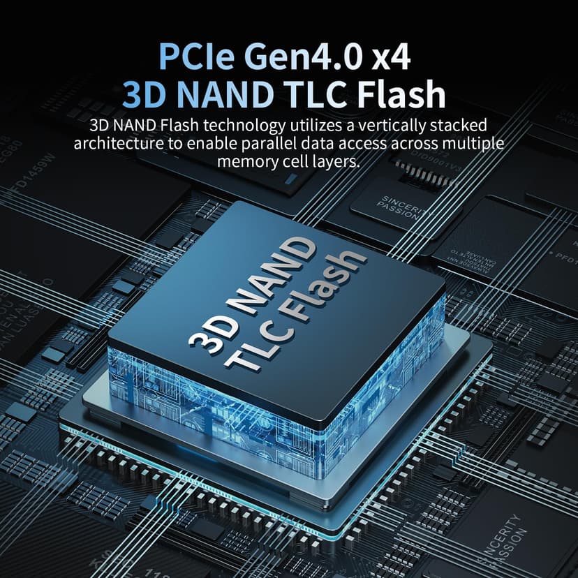 Ediloca EN870 SSD 4 to PCIe Gen4, NVMe M.2 2280, jusqu'à 7450 Mo/s, Disque SSD Interne, Cache SLC Dynamique, Compatible avec PS5 et PC - 3