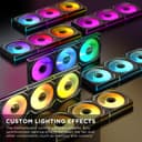 TZMRIT Interstellar-V2 Reverse Flow Infinity Mirror ARGB PWM PC Fans 120mm Black, Rgb Fan 120mm, Triple Pack - 7
