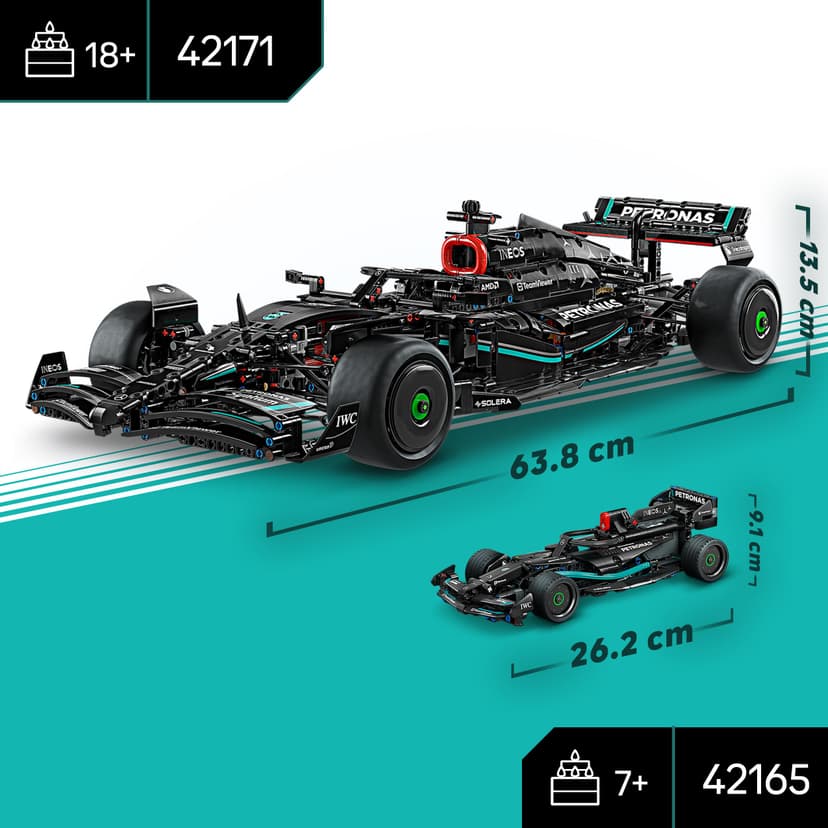 LEGO Technic Mercedes-AMG F1 W14 E Performance Set for Adults to Build, Scale Formula One Race Car Model Building Kit, Collectible Home or Office Décor, Birthday Gifts for men, Women, Him or Her 42171 - 8