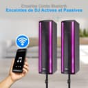 Pyle Portable Bluetooth PA Speaker System - 3-Way Active & Passive Outdoor Bluetooth Speaker Portable PA System w/Microphone In, Party Lights, FM Radio - Tripod, Remote - Pyle PS65ACT,Black - 4