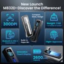 Phomemo M832D Portable Thermal Printer, A4 Touchscreen Bluetooth Inkless Printer for Home & Office, 300dpi Mobile Printers Compatible with Phone & Laptop, Wireless Printers for Business Trip, School - 2