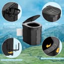 WADEO Portable Camping Toilet, Foldable Heavy Duty Travel Toilet for Adults, Sturdy 400lbs Capacity, Compact Car & Van Toilet with Lid & Bags for Camping, Hiking, Road Trips (Black + Seat Cushion) - 4