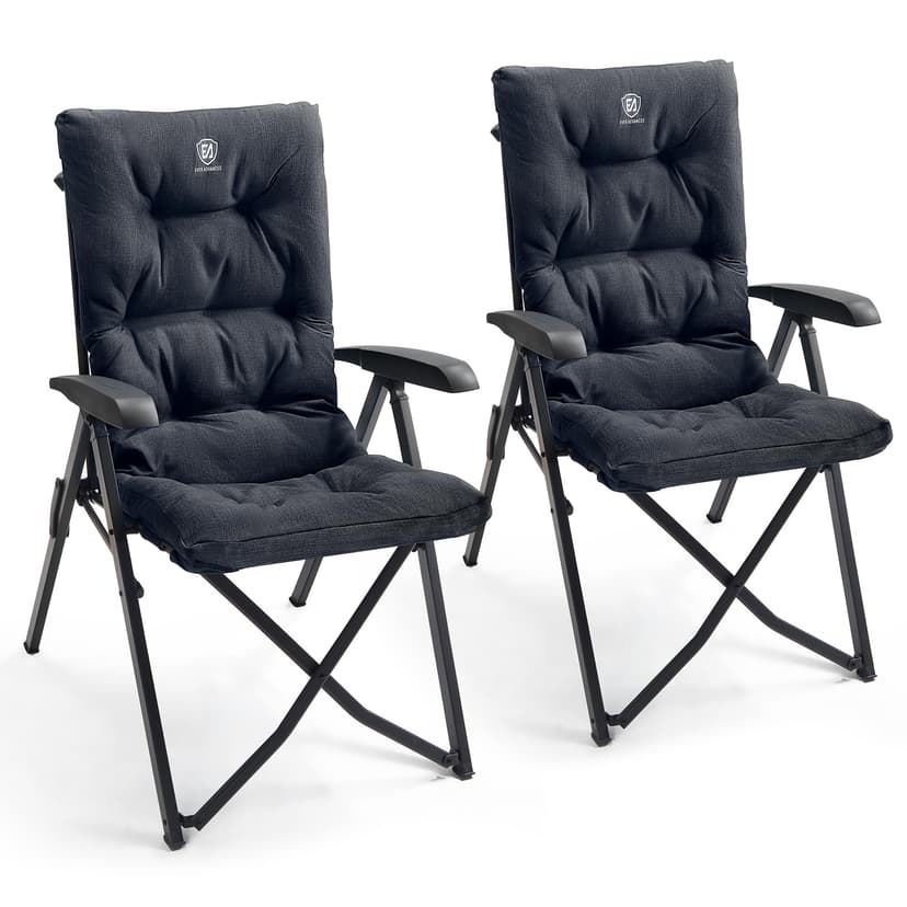 EVER ADVANCED Chaise de Camping Pliable capacité 150kg Pliante Chaise Longue de Jardin Rembourrée de Luxe avec 4 Positions Chaise de Pêche Réglable pour Balcon - 1