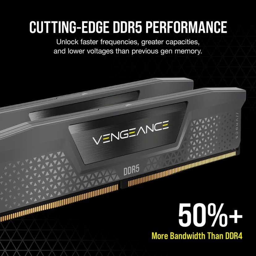 CORSAIR VENGEANCE DDR5 RAM 32GB (2x16GB) Up to 6400MHz CL32 AMD EXPO Intel XMP iCUE Compatible Computer Memory – Grey (CMK32GX5M2B6400Z32) - 3