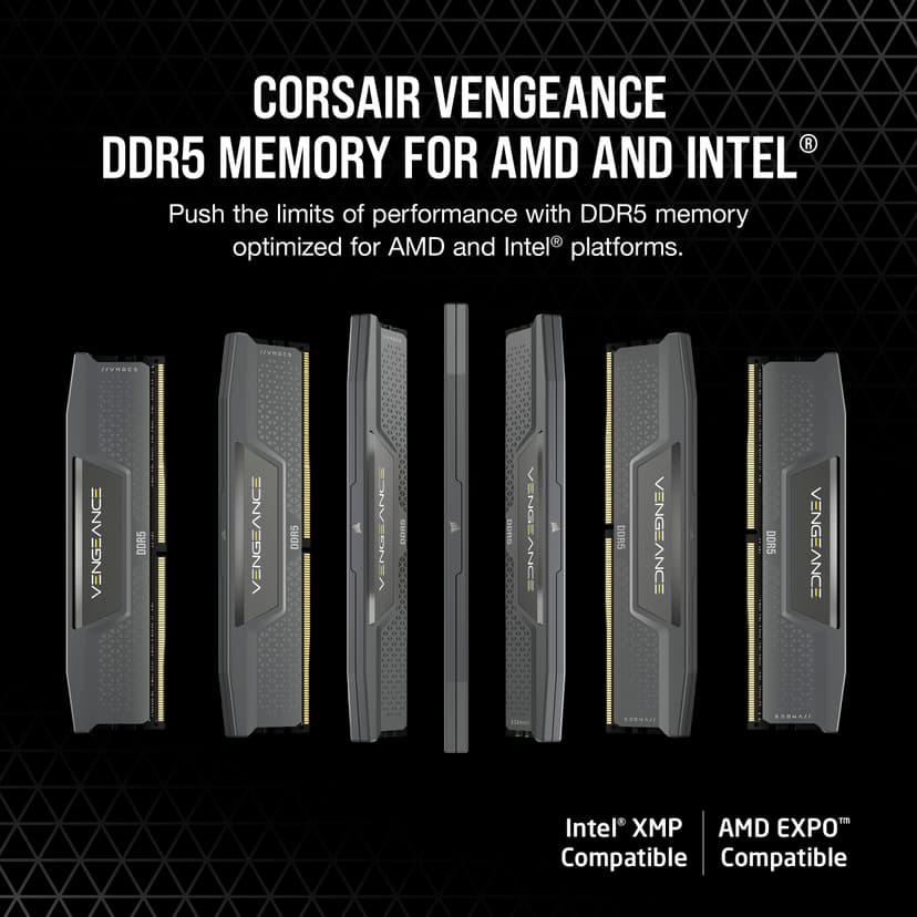 CORSAIR VENGEANCE DDR5 RAM 32GB (2x16GB) Up to 6400MHz CL32 AMD EXPO Intel XMP iCUE Compatible Computer Memory – Grey (CMK32GX5M2B6400Z32) - 2