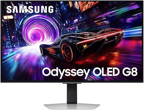 Samsung Écran PC Gaming Odyssey OLED G8-G81SF, Taille 32'', Résolution 4K (3840x2160), 240Hz, 0,03ms, 2xHDMI, DP, Ajustable en Hauteur, Orientable, Pivotable, Inclinable, LS32FG816SUXEN