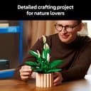 LEGO Botanicals Peace Lily - Artificial Potted Plants Set for Adults - incl. Faux White Flowers & Buds for Living Room or Bedroom Decor - DIY Gift Idea for Women - 11504 - 3