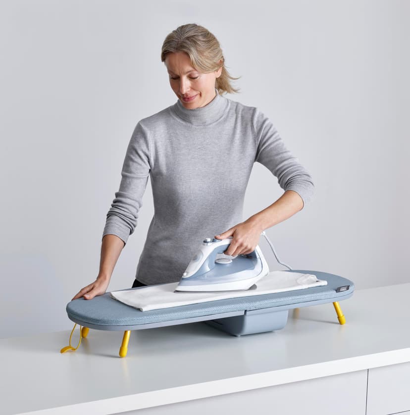 Joseph Joseph Pocket Folding Space-Saving, Compact table-top Ironing Board Regular, Grey/Yellow - 3