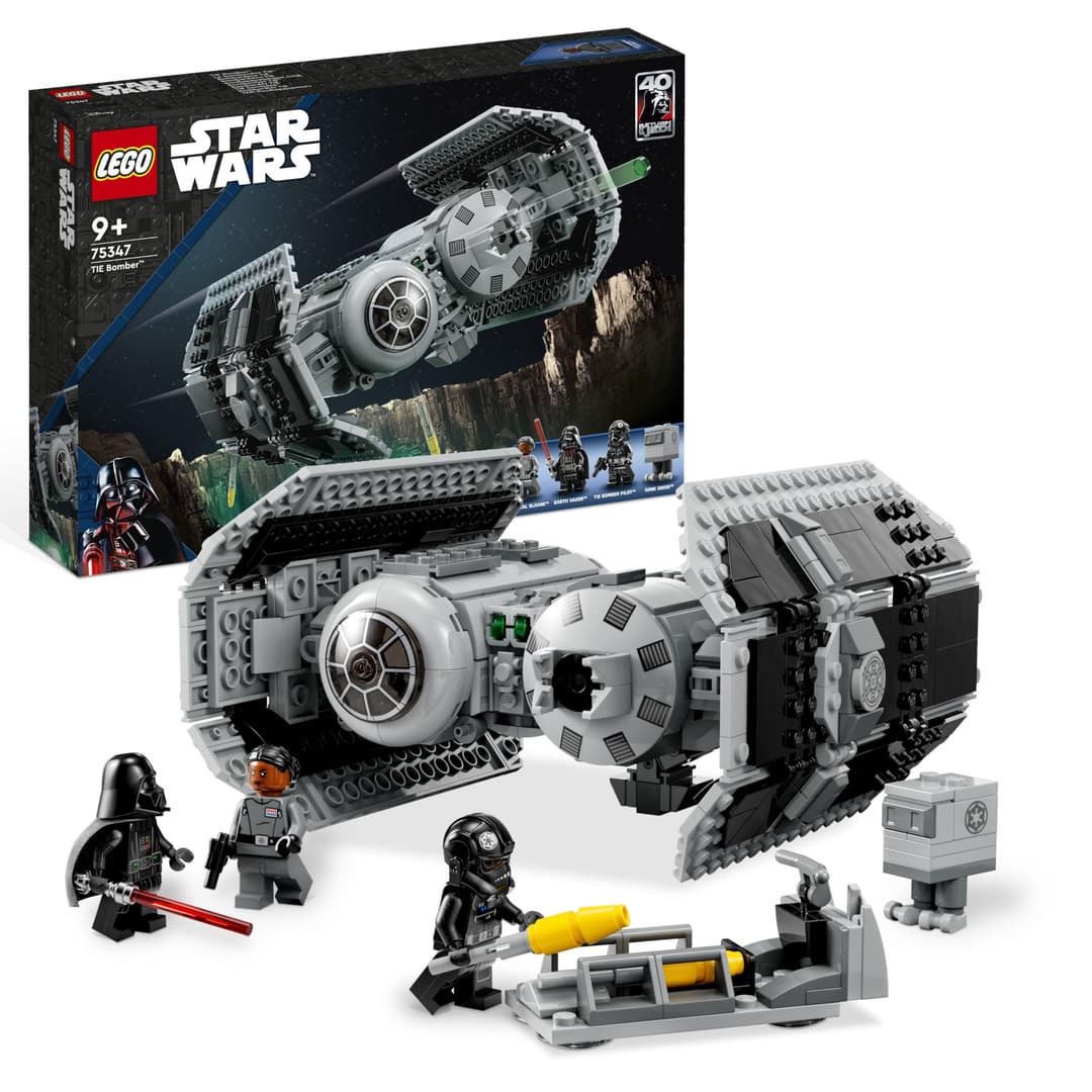 LEGO Star Wars 75347 Le Bombardier TIE - Jeu de Construction - Maquette de Vaisseau Spatial - Figurine & Minifigurine Dark Vador avec Sabre Laser - Cadeau Garçon 9 Ans