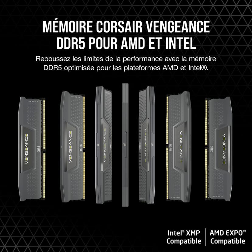 CORSAIR VENGEANCE DDR5 RAM 32GB (2x16GB) Up to 6400MHz CL32 AMD EXPO Intel XMP iCUE Compatible Computer Memory – Grey (CMK32GX5M2B6400Z32) - 2