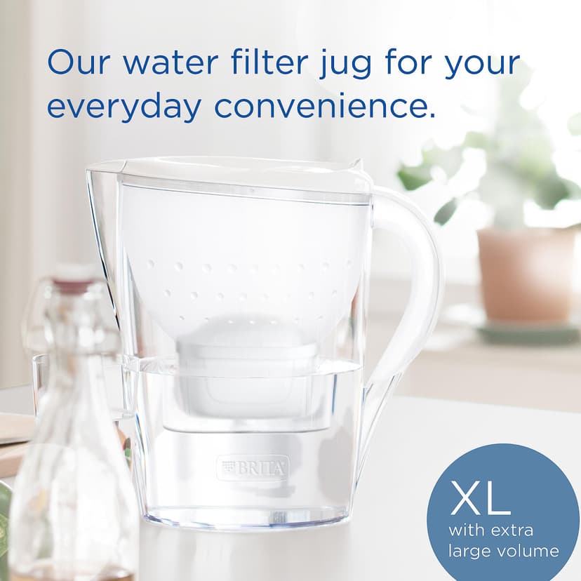 BRITA Marella XL Water Filter Jug White (3.5L) incl. 1x MAXTRA PRO Pure Performance cartridge - large-volume jug with digital LTI and Flip-Lid - now in sustainable Smart Box packaging - 2