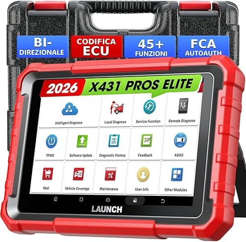 LAUNCH X431 Pros Elite Valise Diagnostic Auto, Scanner de Diagnostic Automobile Bidirectionnel, 45+ Services, ECU Coding, CANFD&DOIP, Fonction Guide, 2 Ans de Mise à Jour Gratuite
