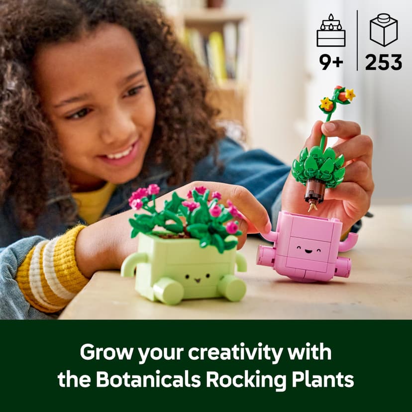 LEGO Botanicals Rocking Plants - Artificial Flowers Set - incl. 2 Faux Plants & 2 Pastel Coloured Pots for Bedroom Decor - DIY Gift Idea for 9+ Year Old Girls & Adults - 11506 - 3