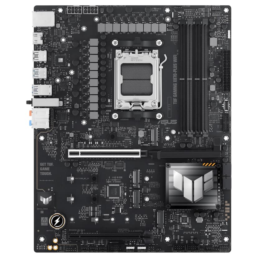 ASUS TUF GAMING X870-PLUS WIFI AMD ATX motherboard, 16+2+1(80A) power stages, DDR5, PCIe 5.0 w/ full support for next-gen GPUs, 4 x M.2 slots, WiFi 7, USB4, front USB 20Gbps w/ PD Fast Charge - 9