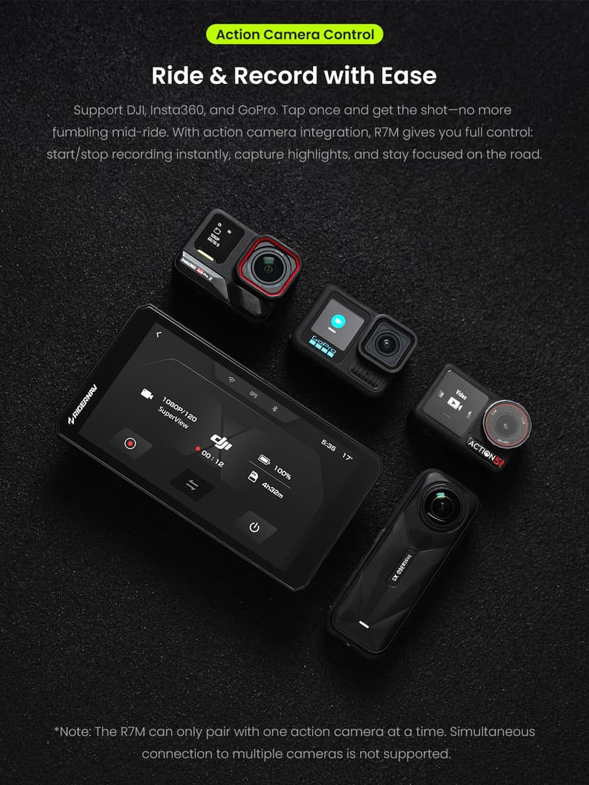 RiderNav R7M 7" Wireless Motorcycle CarPlay & Android Auto for BMW Motorcycles - Native Wonder Wheel & Action Camera Control (GoPro/Insta360)| TPMS/RPM| OTA Updates|1200-Nit IP69K GPS | Nav Prep 5/6 - 4