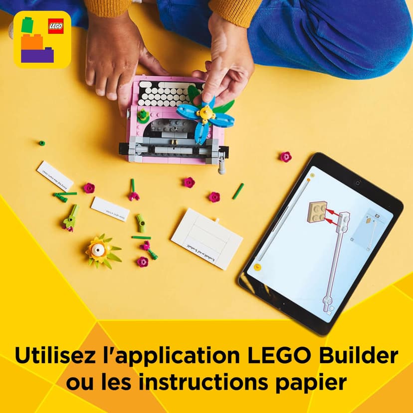 LEGO Creator 3-en-1 La Machine à Écrire avec des Fleurs - Jouet de Construction Se Transformant en Maquette de Keytar ou en Pot de Fleurs - Cadeau d'anniversaire Original Fille ou Garçon 8 Ans 31169 - 6
