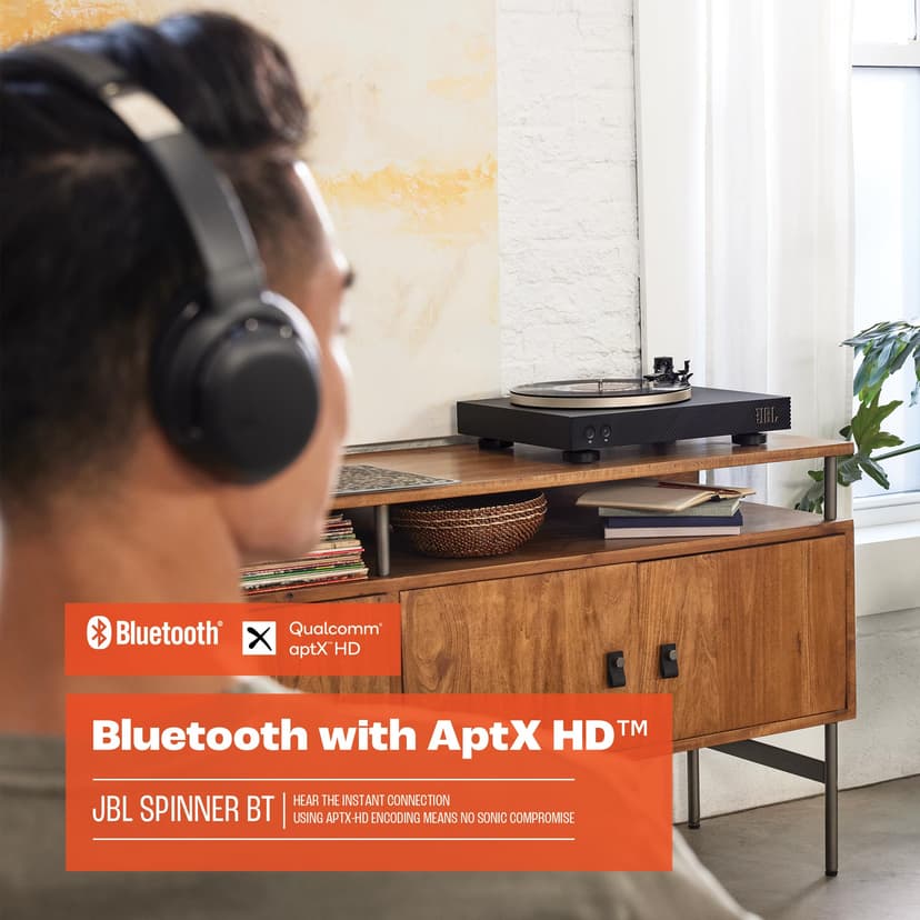 JBL Spinner Bluetooth AptX-HD Record and Vinyl Player for Speakers and Headphones - Black/Gold - JBLSPINNERBTGLDEU - 5
