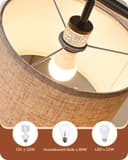 EDISHINE Floor Lamp Living Room, Arch Lamp with Beige Linen Lampshade, E27 Socket, 160 cm Black Floor Lamp with Adjustable Shade for Bedroom, Children's Room - 7