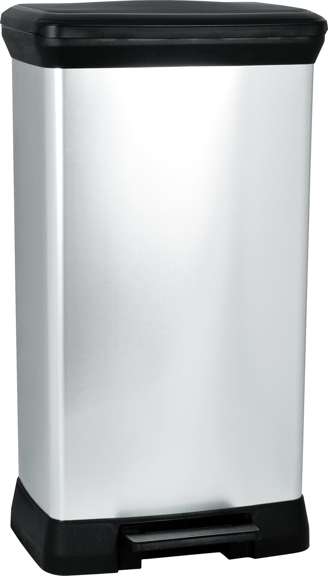 CURVER Decobin - Poubelle rectangulaire à pédale, 50L - F…