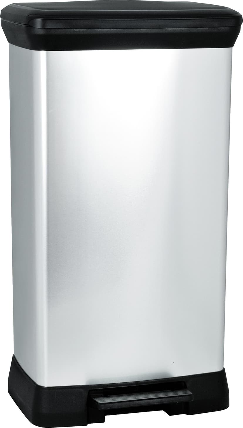 CURVER Decobin - Poubelle rectangulaire à pédale, 50L - F… - 1