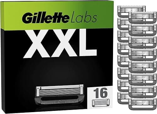 Gillette Labs Razor Blades Men, Pack of 16 Refills, Compatible with GilletteLabs with Exfoliating Bar and Heated Razor, Mens Shaving Blades