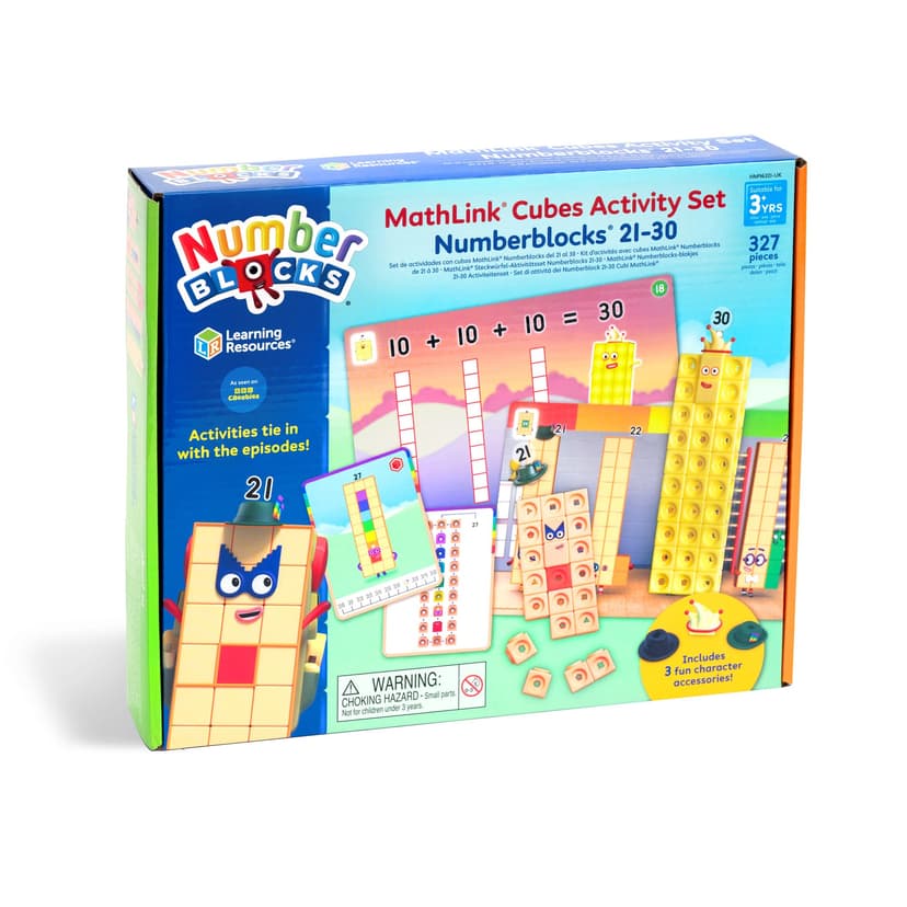 Learning Resources MathLink Cubes Numberblocks 21–30 Activity Set, Toys for 3 Year Old Boys and Girls, 20 Activities Related to the TV Series, Sensory Toys for Autism - 4