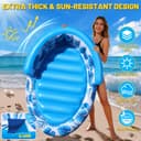 Luxfero Matelas Gonflable Piscine Adultes, 160 x 100 cm Bouée Gonflable Piscine avec Dossier, Matelas Piscine Gonflable avec Porte-Boisson et Porte-Téléphone, Piscine de Bronzage pour Plage et Jardin - 4