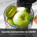 AMZCHEF Slow Juicer – 120 mm wide opening, stainless steel, quiet, easy to clean by hand, cold pressed juicer for fruits and vegetables - 3