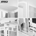 MSI MAG PANO 100L PZ WHITE ATX PC Case - ATX Capacity, Verical GPU Installation Bracket, GPU Holder, Dust Filters, Swinging Storage Bracket, Dual-chamber, USB 20Gbps Type-C - 7