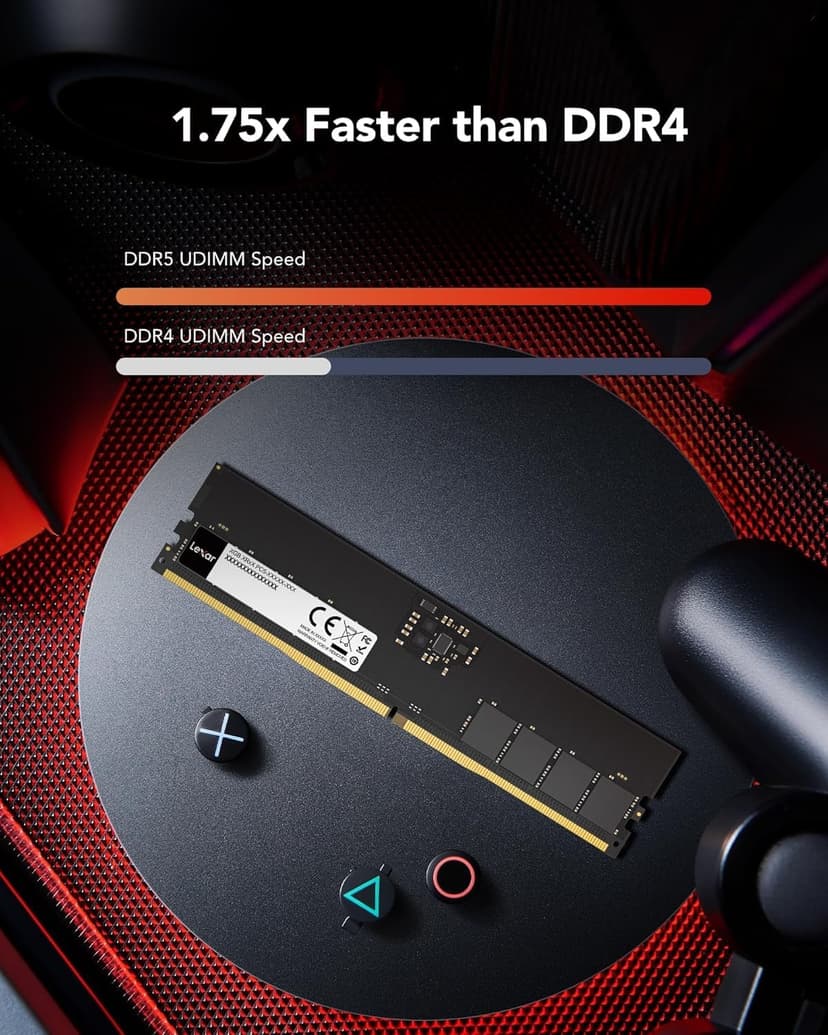 Barrette+m%C3%A9moire+32GB+DIMM+DDR5+Lexar+5600MHz+%28Black%29 - 4