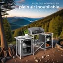 tectake® Meuble de Rangement Cuisine de Camping Pliable XXL en Aluminium, avec 5 Étagères, Plan de Travail, Pieds réglables, Sac de Transport Inclus, Stockage pour Vaisselle, Accessoires Cuisine - 9