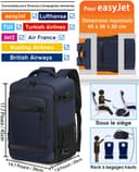 KLOSTAIN Sac à Dos Voyage Cabine Avion 45x36x20 pour Easyjet 30L Bagage Cabine Grande Bagage à Main sous Le Siège Sac à Dos Homme pour Ordinateur Portable 14 Noir - 2