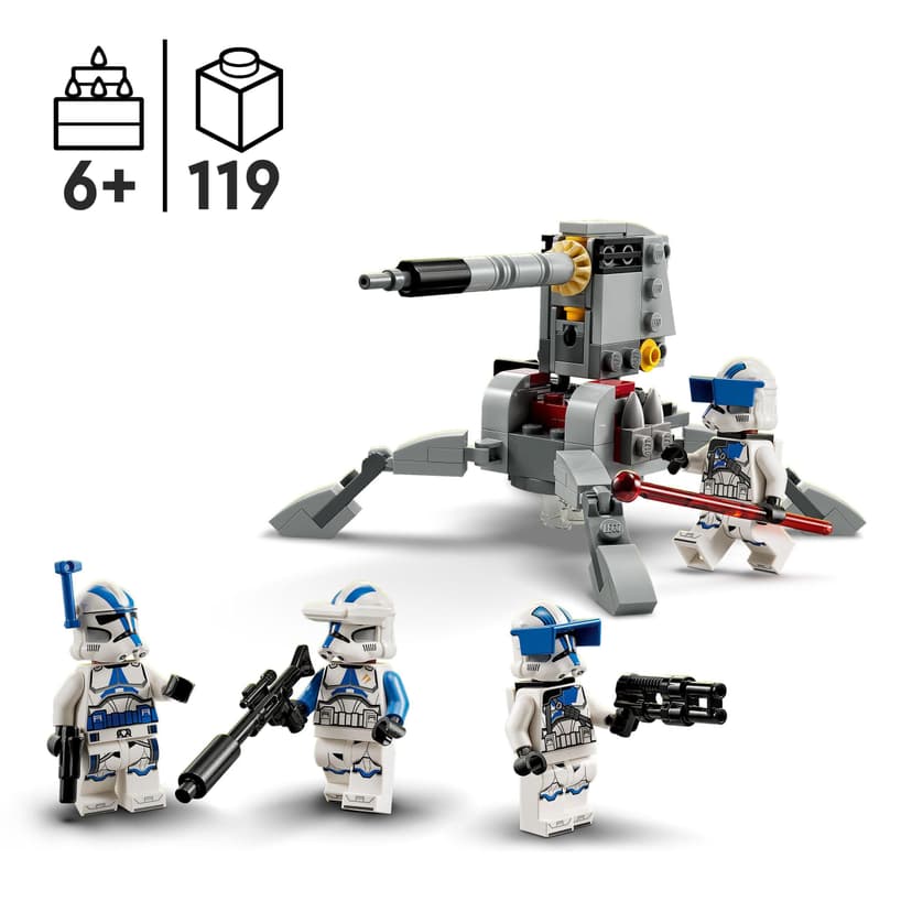 LEGO Star Wars 75345 Pack de Combat des Clone Troopers de la 501ème Légion - Jeu de Construction Collector - Canon AV-7 & 4 Minifigurines - Cadeau pour Garçon dès 6 Ans & Fans de la Guerre des Clones - 2