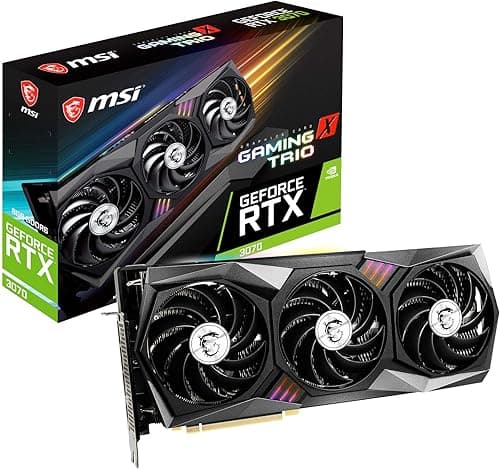 MSI Gaming GeForce RTX 3070 8 Go GDRR6 256-Bit HDMI/DP Tri-Frozr 2 TORX Fan 4.0 Ampère Architecture RGB OC Carte Graphique (RTX 3070 Gaming X Trio)