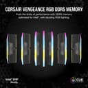CORSAIR VENGEANCE RGB DDR5 RAM 16GB (1x16GB) Up to 5600MHz CL40 Intel XMP iCUE Compatible Computer Memory - Black (CMH16GX5M1B5600C40) - 2
