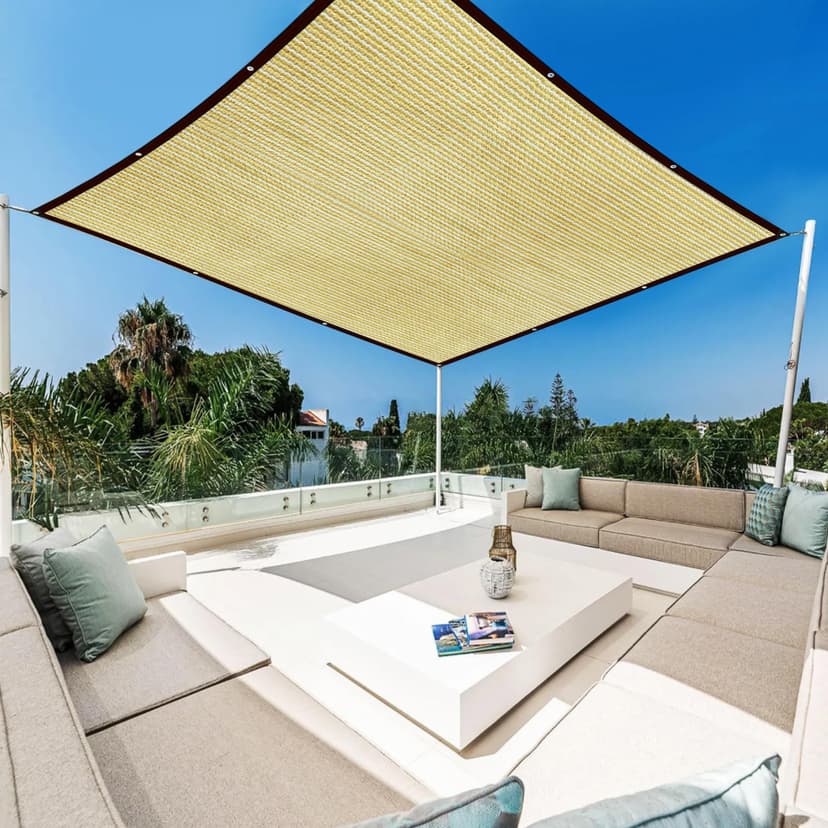 Filet d'ombrage de Jardin, 3 x 6 m, avec œillets, Filet d'ombrage, pour Toit de terrasse, Protection Solaire, pour enclos de Jardin, rongeurs - 6