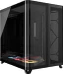 CORSAIR AIR 5400 RS-R ARGB Boîtier PC Triple Chambre Moyen-Tour Panoramique — Chambre Isolée pour AIO 360mm, Compatible Mères À Connexion Inversée, 3X Ventilateurs ARGB RS-R Inclus — Noir - 1