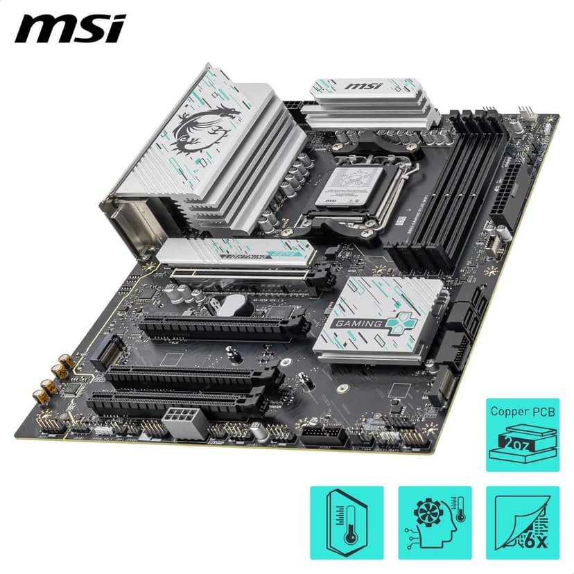 MSI B850 Gaming Plus WiFi Carte mère ATX - pour processeurs AMD Ryzen 9000/8000 / 7000, AM5 - DDR5 Memory Boost (8200+ MT/s OC), PCIe 5.0 x16 & 4.0 x16, M.2 Gen5, Wi-FI 7, 5G LAN - 4