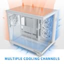MUSETEX ATX PC Case, 360 mm Wheel Support, Type-C Gaming, 270° Full View Tempered Glass Mid Tower, 3 Non-LED Fans Pre-installed, Pure White Computer Case, Y6 - 3