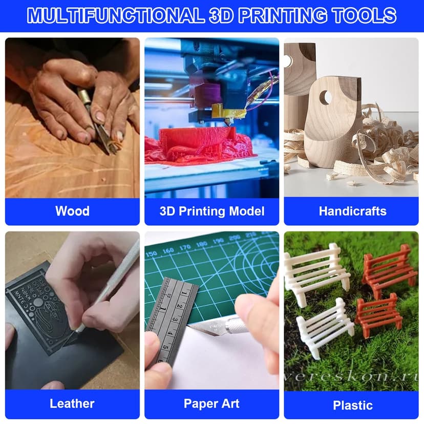 YOTINO 82 Pieces 3D Printer Accessories, 3D Printing Tool Kit, with Tweezers, Pliers, Carving Knife, Cleaning Needles, Wrench Set for Cleaning Finishing Printing - 8