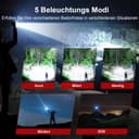 Shadowhawk LED Torch 500,000 Lumens, Extremely Bright USB Rechargeable Tactical Flashlight with Holster XHP70.2, IP67 Waterproof 5 Light Modes for Camping Hiking Emergencies - 6