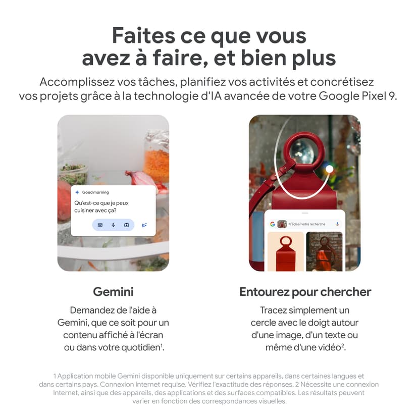 Google Pixel 9 with 45W USB-C Charger - Android Smartphone with Gemini without SIM Lock, Extended Camera Function, 24 Hours Battery Life and A 6.3 Inch Actua Display - Obsidian, 128GB - 9