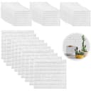 Pack of 40 3D Wall Panels, Stone Look, Self-Adhesive, 35 × 38 cm Plastic Panel Wall Cladding, Waterproof PVC Brick Wallpaper for Indoor, Outdoor, Business Premises (40) (40) - 1