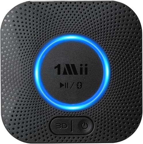[Upgraded] 1Mii B06 Plus Bluetooth Receiver with 3.5mm Jack or RCA, HiFi Bluetooth 5.3 Audio Receiver Adapter with 3D Surround aptX HD for Streaming Music from Smartphone to Old Vintage Stereo System