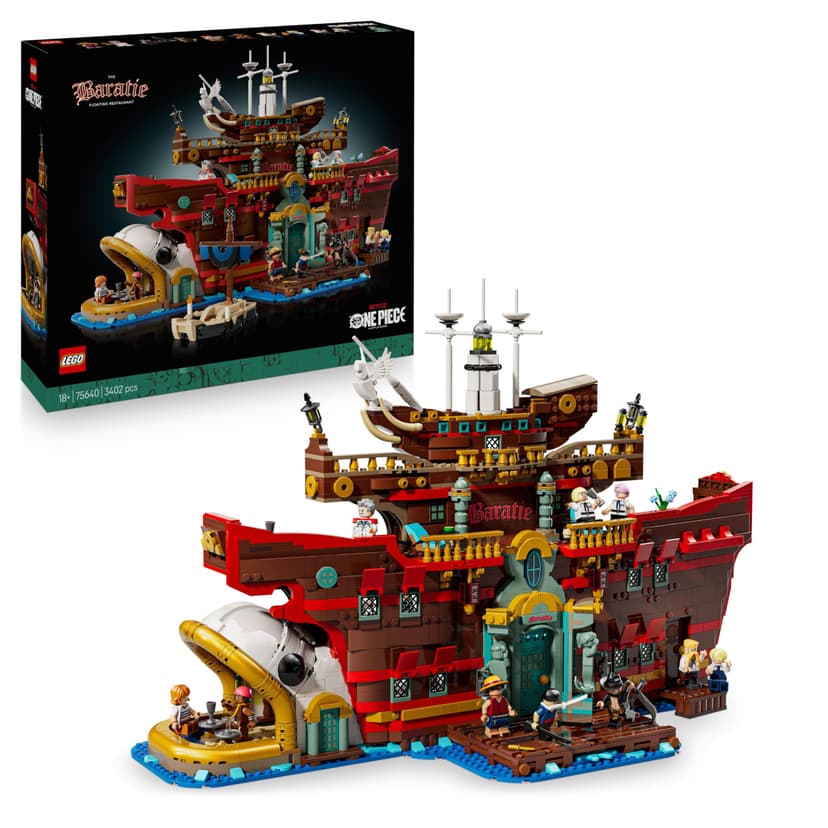 LEGO ONE PIECE The Baratie Floating Restaurant Building Set for Adults - Display Model with Detailed Interior plus 10 Minifigures incl. Luffy, Nami & Sanji - Anime Gift for Fans - 75640 - 1