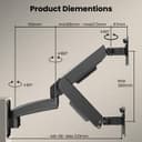 IMtKotW Monitor Wall Mount 2 Monitors for 17-32 inch Flat & Curved Screens, 9kg/arm, Ergonomic Height Adjustable Tilt/Swivel and Rotate, VESA 75x75/100x100 Monitor Mount Wall - 7